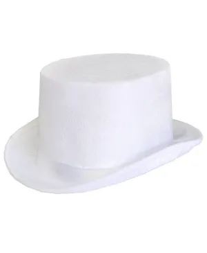 Velvet White Adults Top Hat