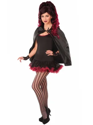 Versatile Black Satin Adults Costume Cape