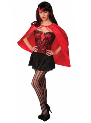 Versatile Red Satin Adults Costume Cape