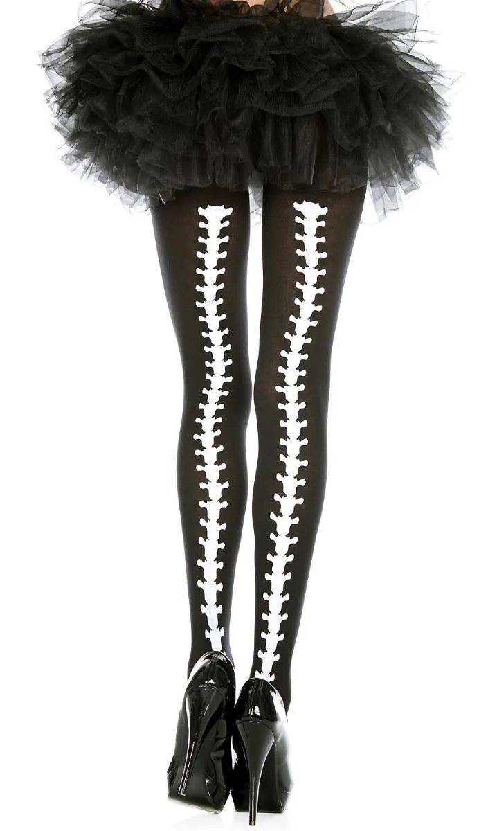 Vertebrae Backseam Womens Halloween Stockings