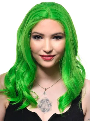 Vibrant Green Loose Waves Mid-Length Lace Front Fashion Wig