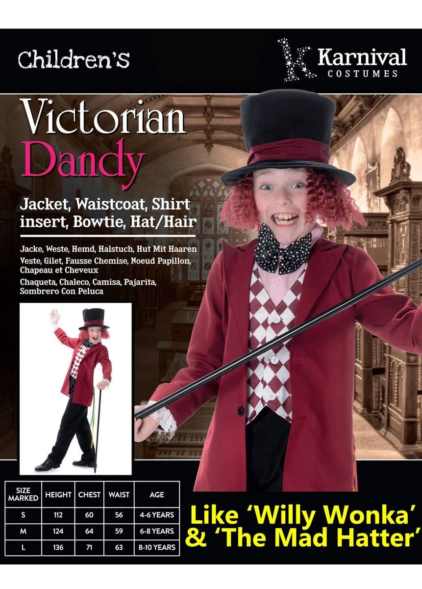 Victorian Dandy Boys Willy Wonka Book Week Costume