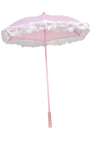 Victorian Pink and White Lace Novelty Parasol