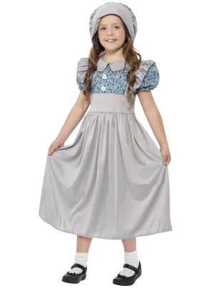 Victorian School Girl Kids Fancy Dress Costume