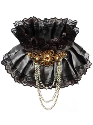 Victorian Steampunk Lace and Satin Choker Costume Accessory