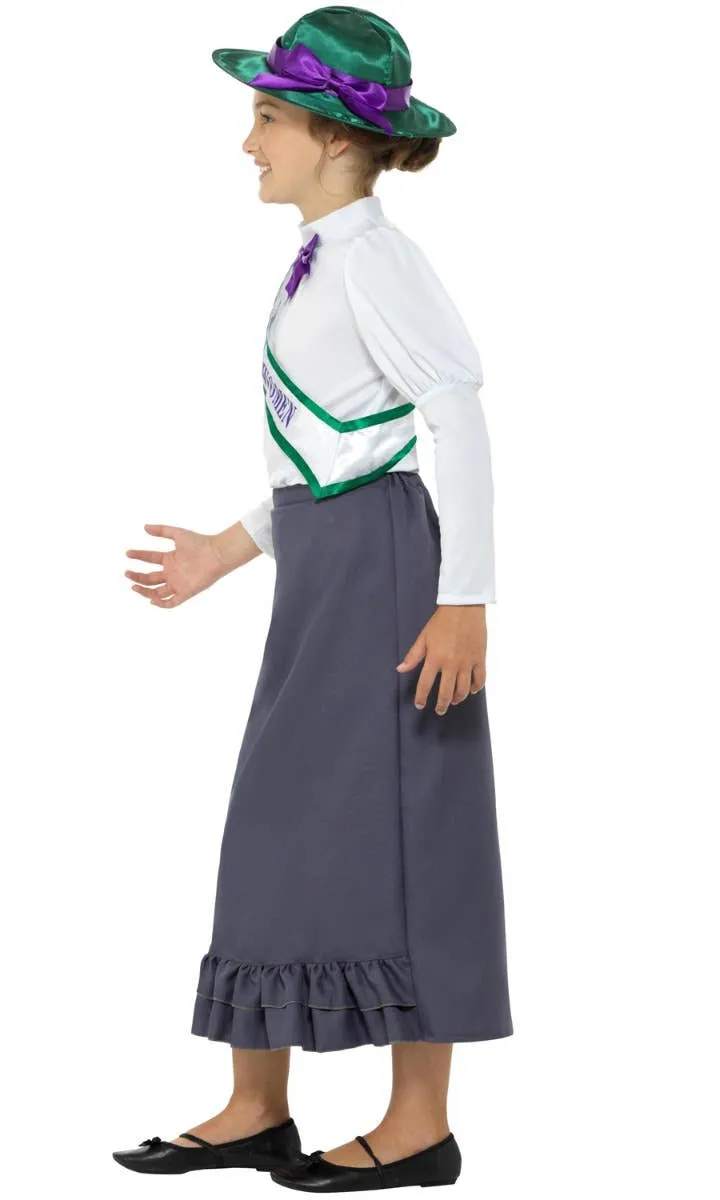 Victorian Suffragette Girls Historical Fancy Dress Costume
