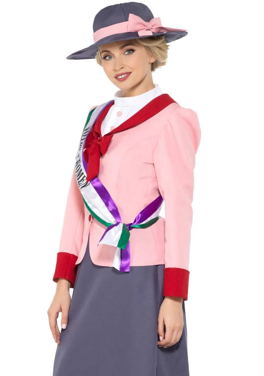 Victorian Suffragette Womens Fancy Dress Costume