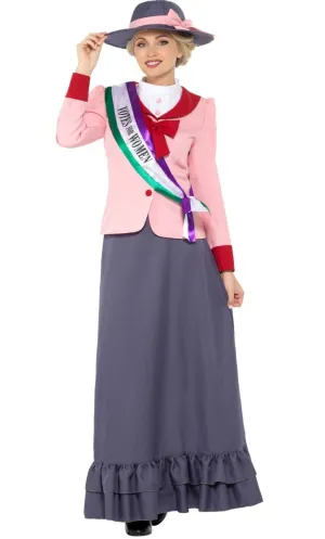 Victorian Suffragette Womens Fancy Dress Costume