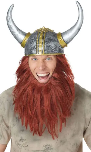 Viking Barbarian Helmet and Beard Set