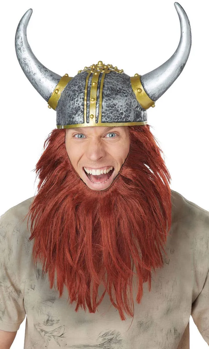 Viking Barbarian Helmet and Beard Set