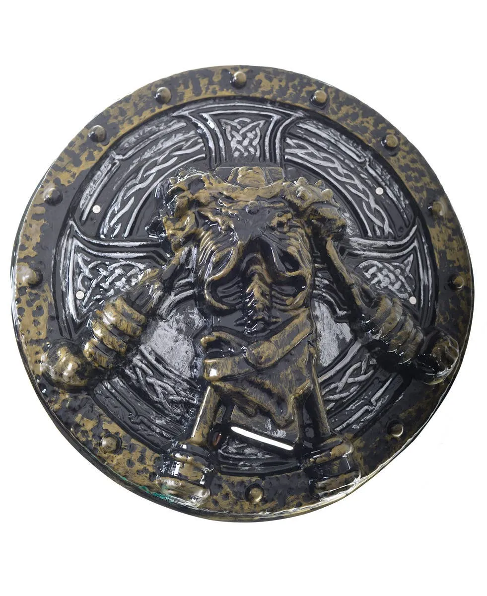 Viking Lord Silver and Gold Costume Shield