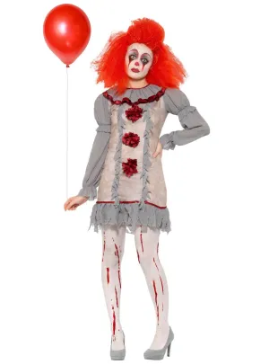 Vintage Clown Womens Pennywise Halloween Costume