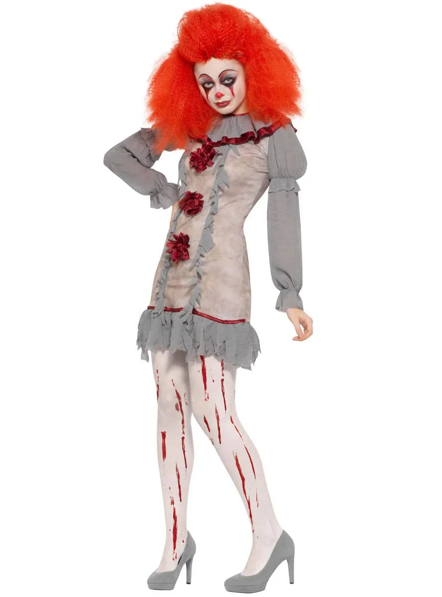 Vintage Clown Womens Pennywise Halloween Costume