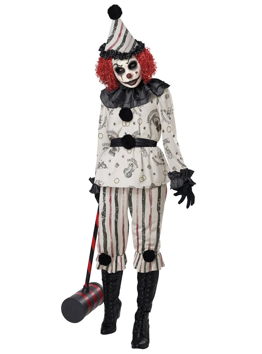Vintage Creeper Scary Clown Womens Halloween Costume