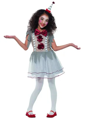 Vintage Creepy Clown Girls Halloween Costume