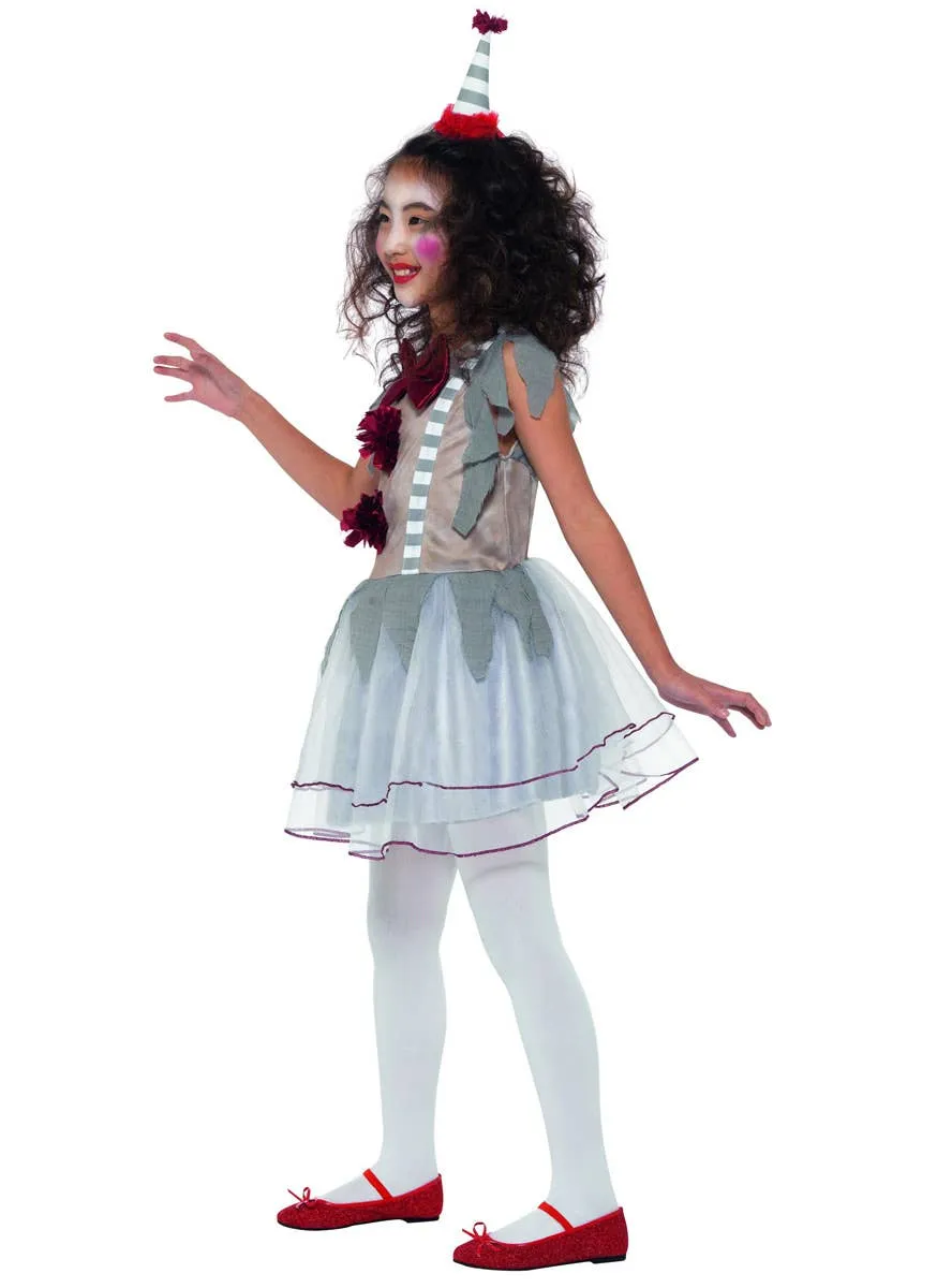 Vintage Creepy Clown Girls Halloween Costume