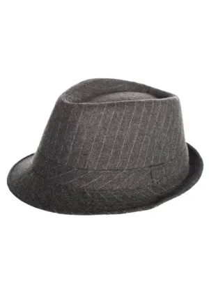 Vintage Grey Pinstripe Woolblend Fedora Costume Hat