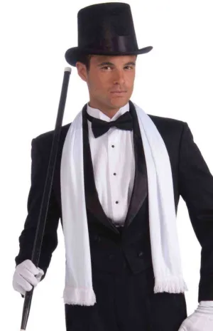 Vintage Hollywood Star White Satin Costume Scarf