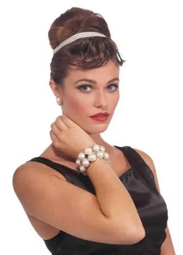 Vintage Hollywood White Pearl Bracelet Costume Accessory