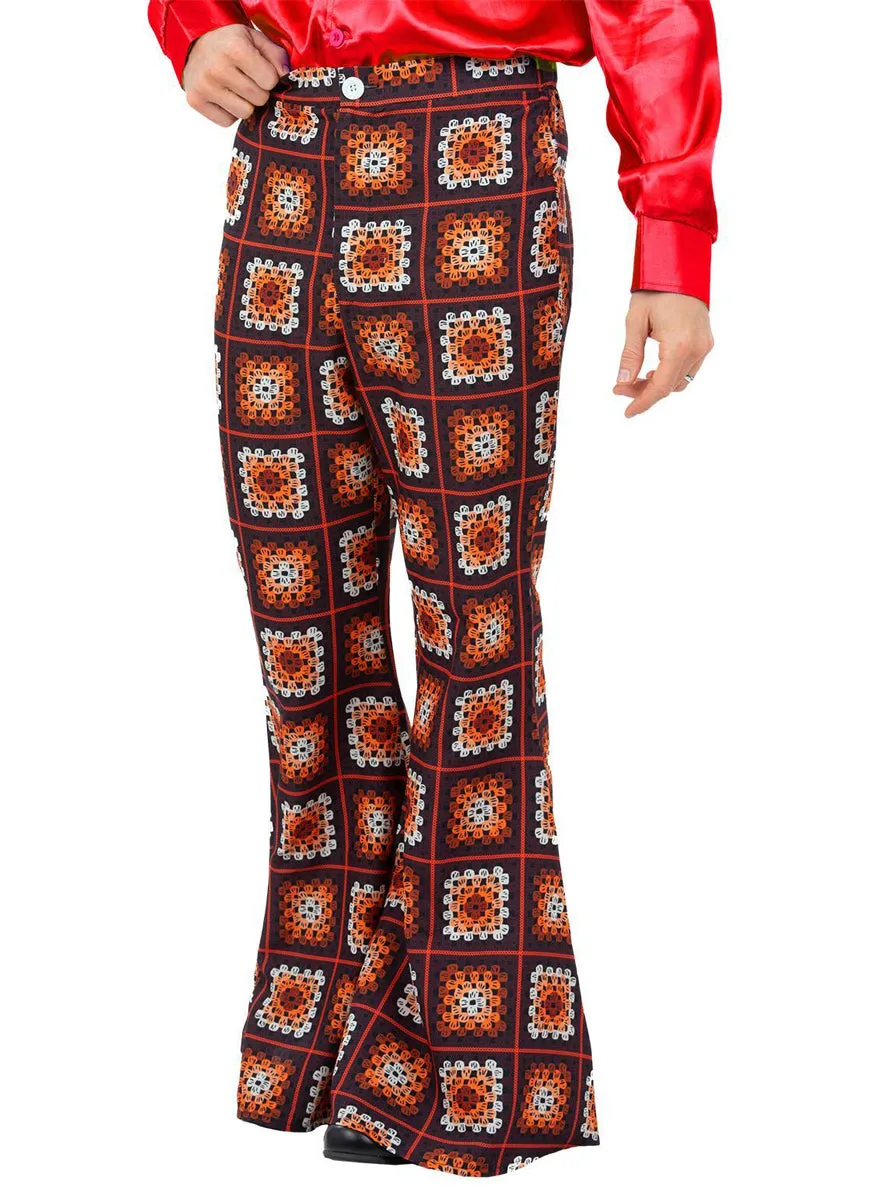 Vintage Mens Crochet Look Flared 60s Costume Pants