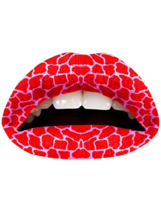 Violent Lips Coral Giraffe Print Temporary Lip Tattoos