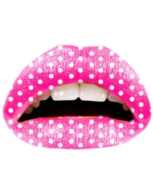 Violent Lips Pink Polka Dot Temporary Lip Tattoos