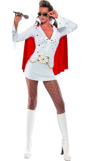Viva Las Vegas Womens White Elvis Presley Costume
