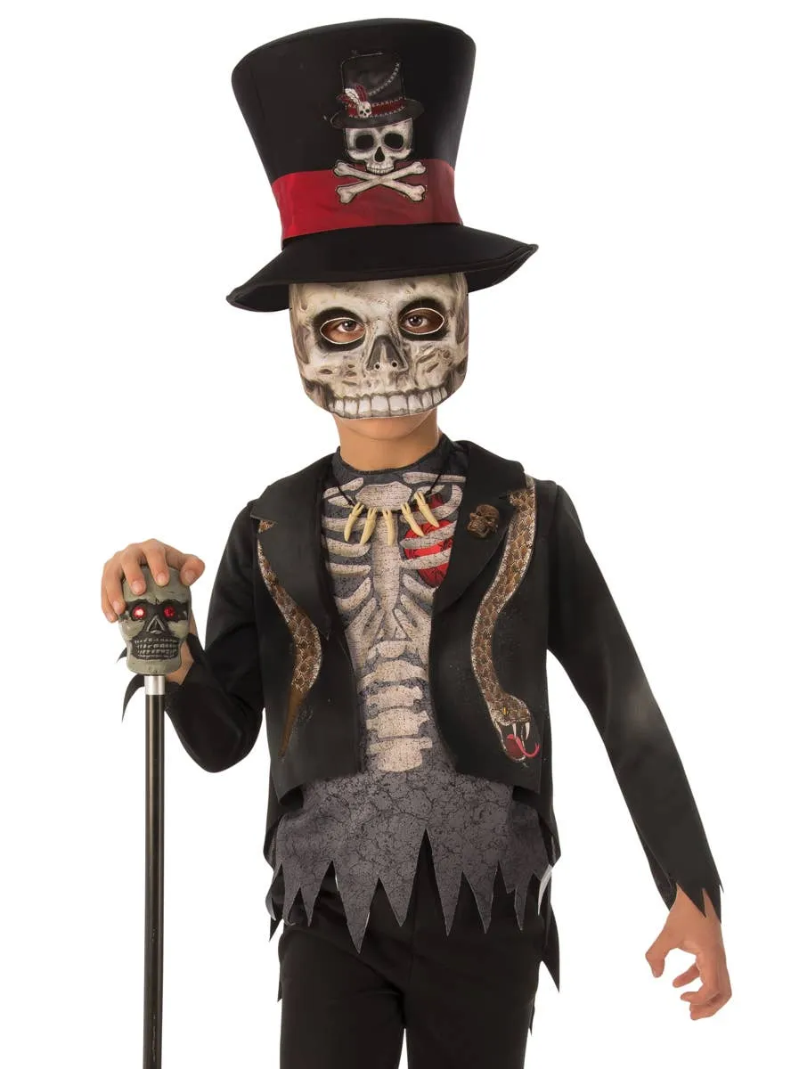 Voodoo Boys Skeleton Bones Print Halloween Costume