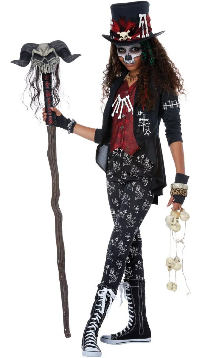 Voodoo Charm Witch Doctor Tween Girls Halloween Costume
