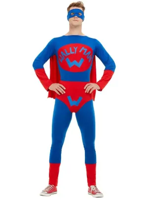 Wallyman Mens Red Superhero Costume