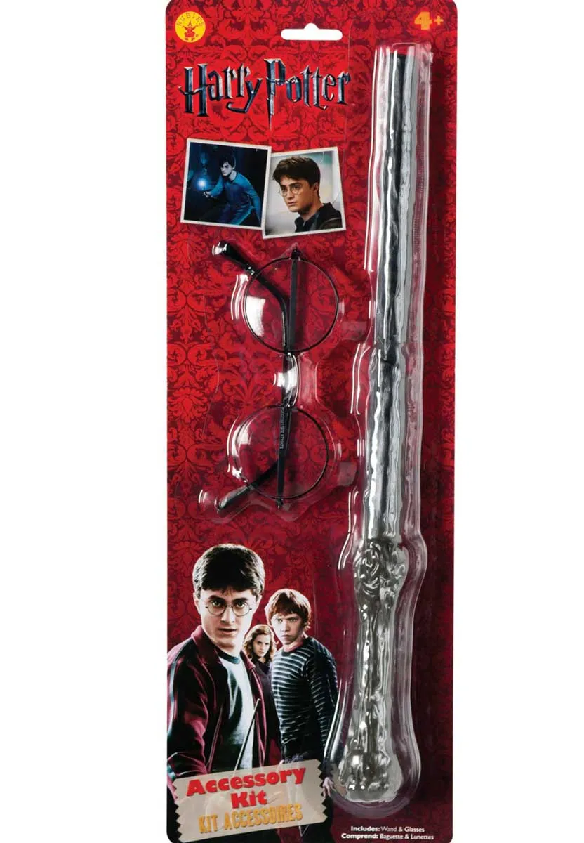 Wand and Glasses Harry Potter Costume Accessory Kit