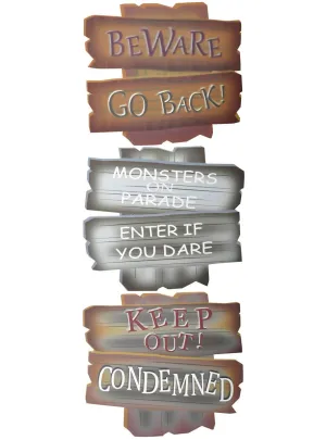Warning Signs 6 Pack Halloween Garden Stakes