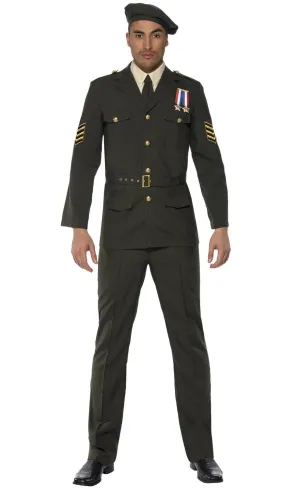 Wartime Officer Mens Military Soldier Costume