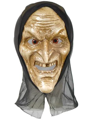Warty Witch Halloween Mask with Realistic Eyes