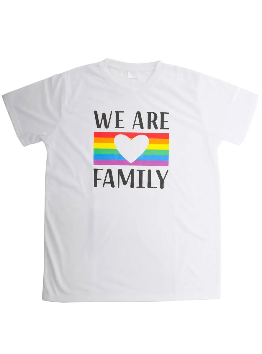 We Are Family White Unisex Adults Crew Neck Shirt
