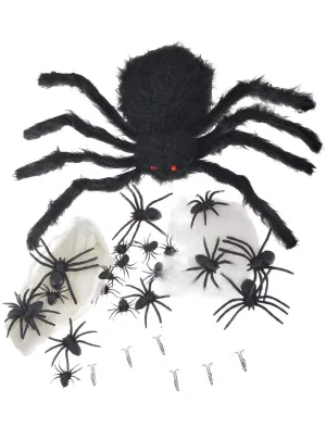 Web and Fake Spiders Halloween Decoration Pack