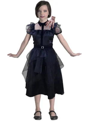 Wednesday Addams Girls Black Dance Dress Costume