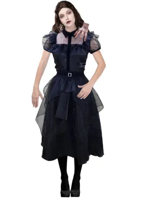 Wednesday Addams Womens Black Dance Dress Costume