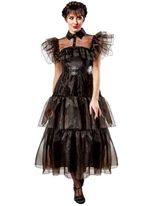 Wednesday Addams Womens Black Party Dress Costume