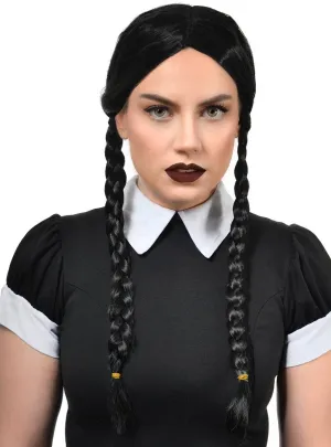 Wednesday Addams Womens Braided Halloween Costume Wig