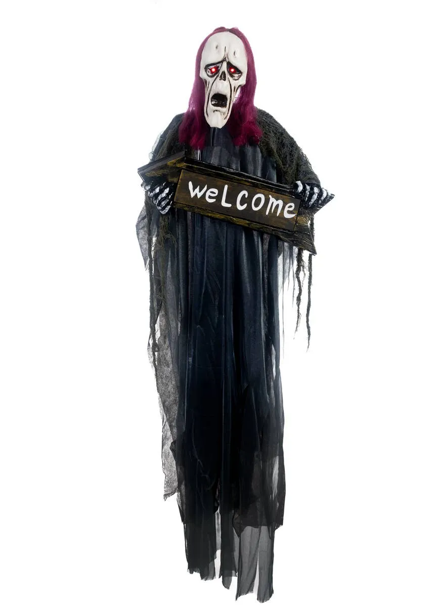 Welcome Light Up Corpse Hanging Halloween Decoration