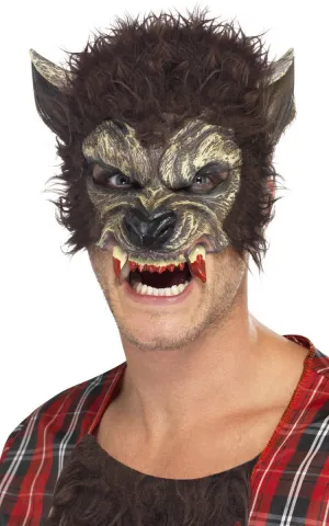 Werewolf Bite Half Face Mask with Fur