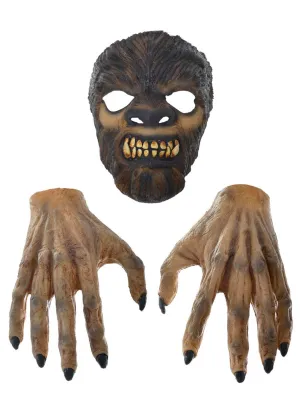 Werewolf Scary Mask and Hands Halloween Mask Set