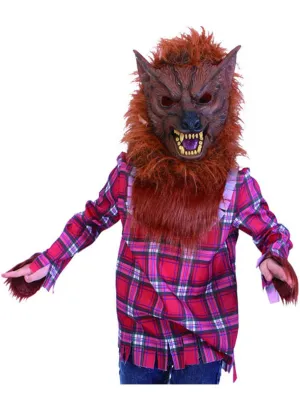Werewolf Shirt and Mask Adults Halloween Costume