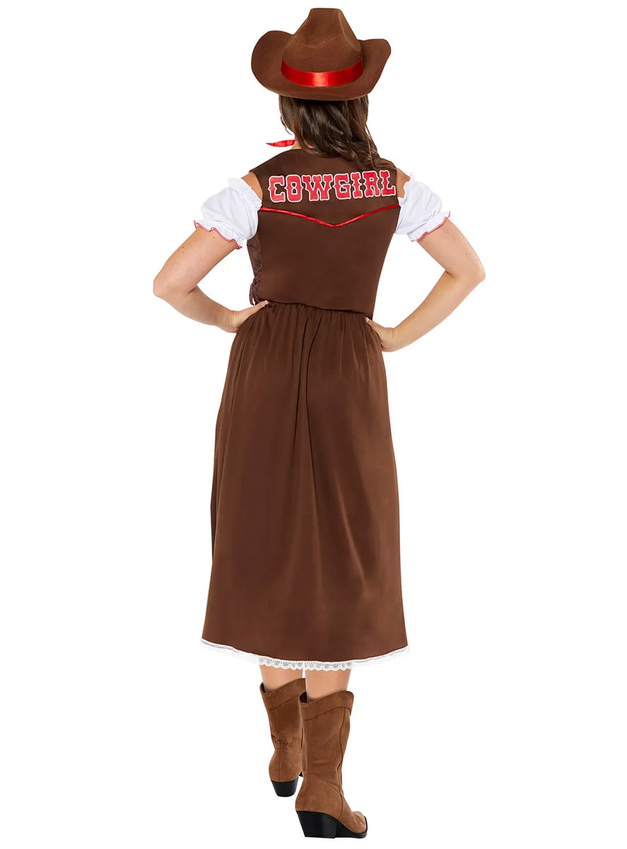 Western Brown Cowgirl Plus Size Womens Costume
