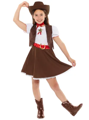 Western Brown Cowgirl Teen Girls Costume