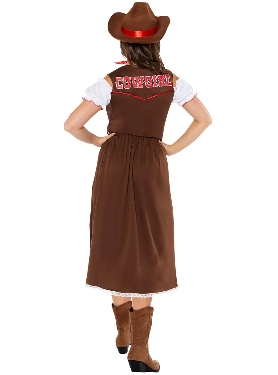 Western Brown Cowgirl Womens Costume