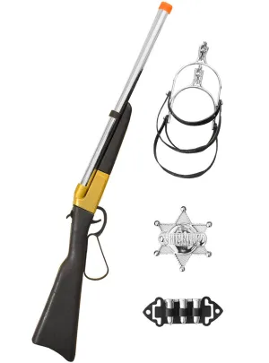 Western Cowboy 4 Piece Accessory Set with Rifle