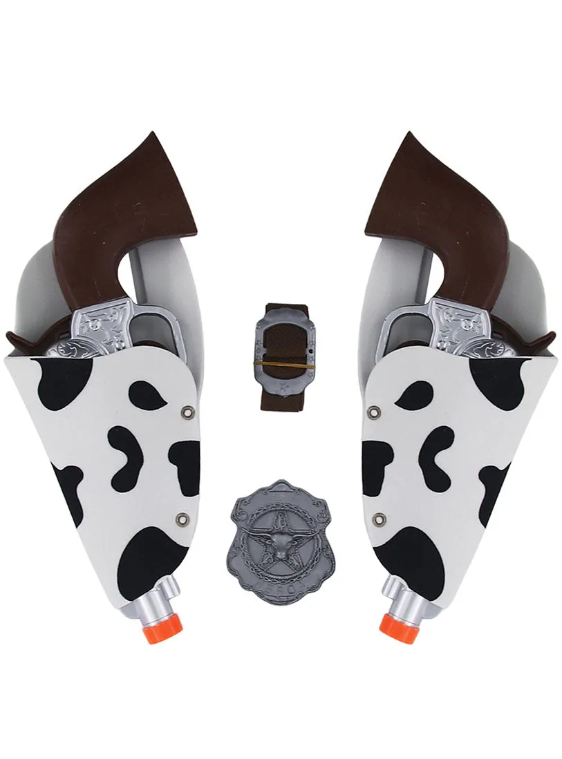 Western Cowboy Black And White Toy Guns Set