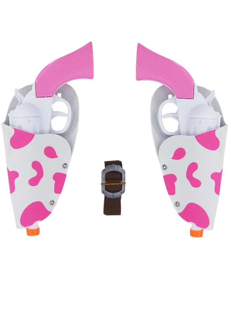 Western Cowboy Pink And White Toy Guns Set